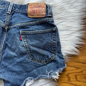 Vintage Levis Dark Wash 505s Cut off Jeans